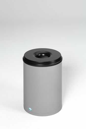 Sicherheits-Abfallbehälter feuersicher, 50 Ltr., silber