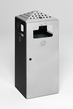 Kombi-Ascher pulverb. schwarz/ silber - mit Kopfteil gelocht