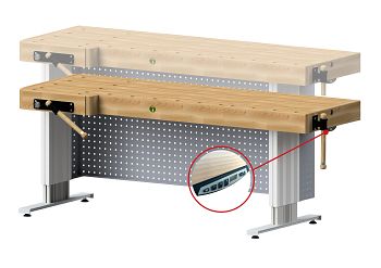 ULMIA Schreinerhobelbank elek. höhenv BxTxH 2085 x 883 x 700-1000 mm