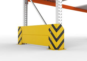 Rammschutzwand für Einfachregal 800 RAL 1003, Höhe 400 mm