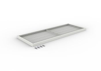 Drahtgitterfachboden 150 kg, RAL 7035 1300 x 500, kpl. mit Fachbodenträgern