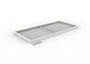 Drahtgitterfachboden 150 kg, RAL 7035 1300 x 600, kpl. mit Fachbodenträgern