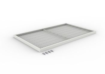 Drahtgitterfachboden 150 kg, RAL 7035 1300 x 800, kpl. mit Fachbodenträgern