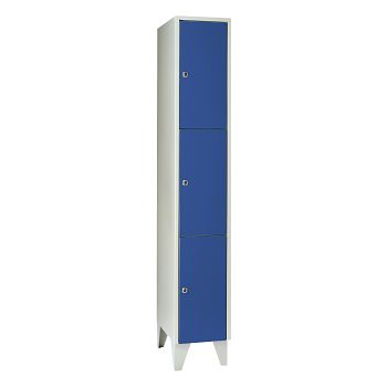 mit Füßen, Lichtgrau RAL 7035/Enzianblau RAL 5010 