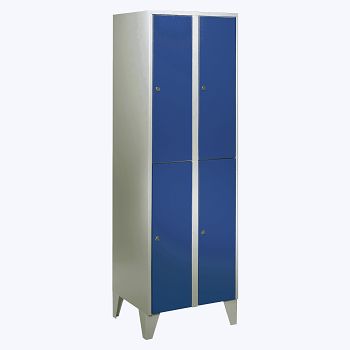 mit Füßen, Lichtgrau RAL 7035/Enzianblau RAL 5010 