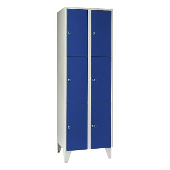 mit Füßen, Lichtgrau RAL 7035/Enzianblau RAL 5010 