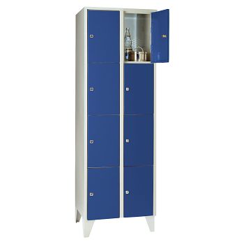 mit Füßen, Lichtgrau RAL 7035/Enzianblau RAL 5010 