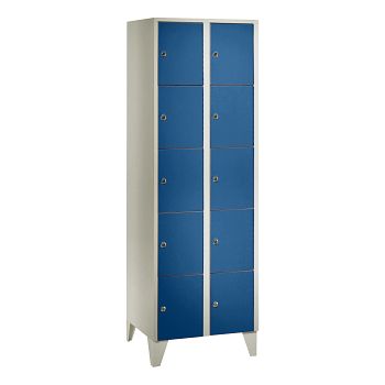 mit Füßen, Lichtgrau RAL 7035/Enzianblau RAL 5010 