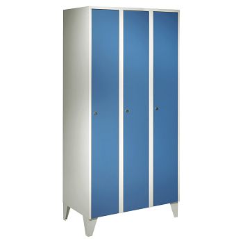 mit Füßen, Lichtgrau RAL 7035/Enzianblau RAL 5010 