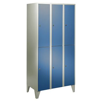 mit Füßen, Lichtgrau RAL 7035/Enzianblau RAL 5010 