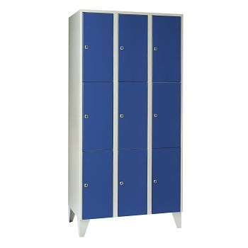 mit Füßen, Lichtgrau RAL 7035/Enzianblau RAL 5010 