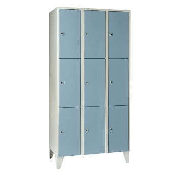 mit Füßen, Lichtgrau RAL 7035/Taubenblau RAL 5014 