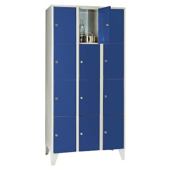 mit Füßen, Lichtgrau RAL 7035/Enzianblau RAL 5010 
