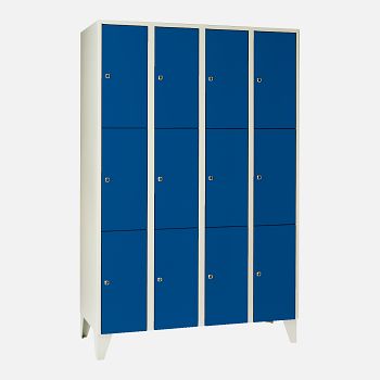 mit Füßen, Lichtgrau RAL 7035/Enzianblau RAL 5010 