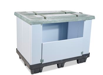 Faltbox 800 x 1200 x 915 mm mit 9 Füßen, mit Ladeklappe