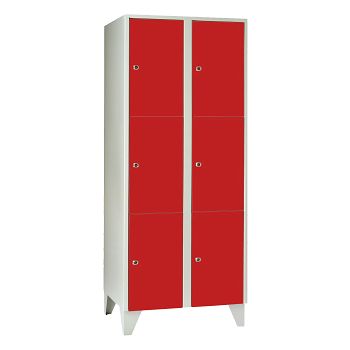 Schließfachschrank mit 6 Türen HxBxT: 1850 x 800 x 500 mm
