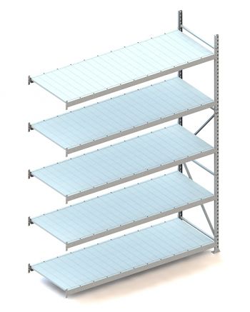 Anbauweitspannregal,Stahl- paneele, 3000x2200x800,5 Böden