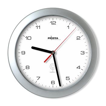 Funk-Wanduhr matt-silber Ø 250 mm