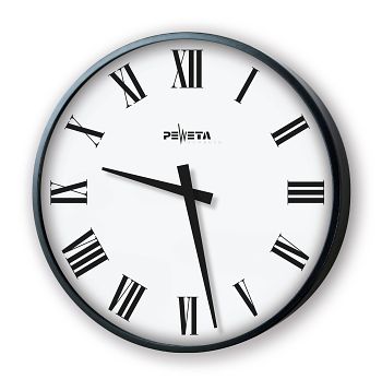 Quarz-Wanduhr römische Zahlen, schwarz Ø 300 mm