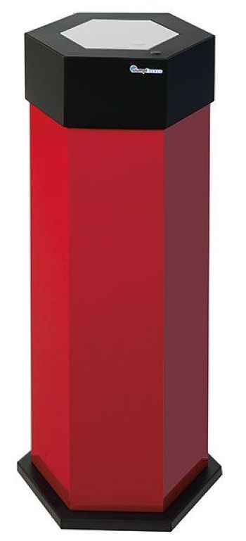Abfallsammler sixco touchless, mit Ladegerät, 1 x 45 l, rubinrot