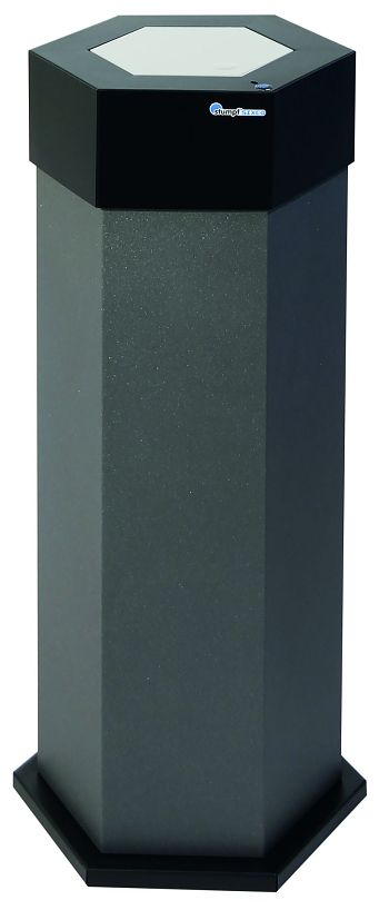 Abfallsammler sixco touchless, mit Ladegerät, 1 x 45 l, eisenglimmer