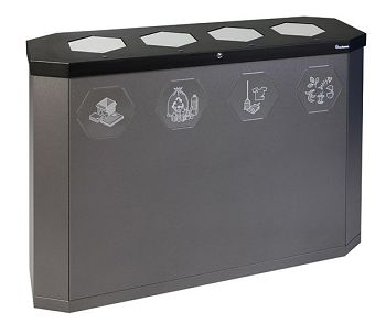 Abfallsammler sixco touchless, mit Ladegerät, 4 x 45 l, eisenglimmer