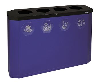 Abfallsammler sixco smart 4 x 45 Liter, blau-metallic