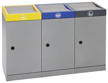 Wertstoffsammler ProTec-Plus 30 l 3er Station,HxBxT: 600 x 910 x 300 mm