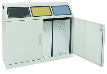 Wertstoffsammelstation Flex-M, lichtgrau,HxBxT: 1000 x 1180 x 380 mm