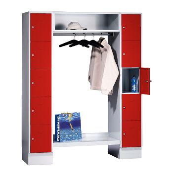 lichtgrau RAL 7035/feuerrot RAL 3000 