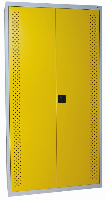 Umweltschrank 1950 x 1000 x 500 mm 3 Auffang-, 1 Bodenwanne, grau/gelb