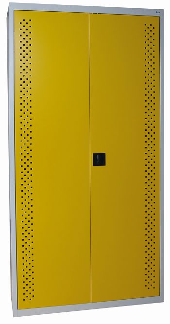 Umweltschrank 1950 x 1000 x 500 mm 4 Auffangwannen, grau/gelb