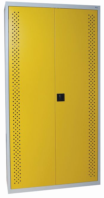 Umweltschrank 1950 x 1000 x 400 mm 4 Auffangwannen, grau/gelb