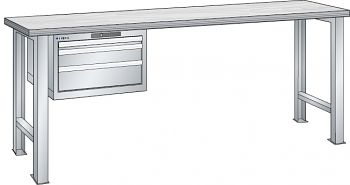 Werkbank  LxTxH 2000x750x840mm mit Code Lock,Multiplex Lichtgrau RAL7035