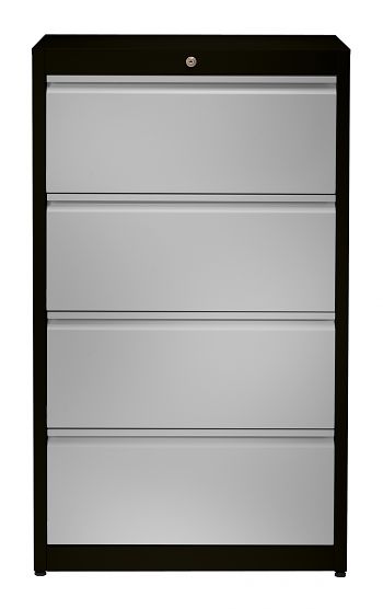 D2: Gehäuse graphitschwarz / Front weißaluminium 