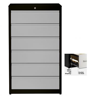 D2: Gehäuse graphitschwarz / Front weißaluminium 