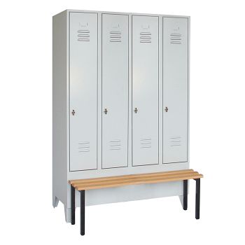 Stahl-Kleiderschrank 4 Abteile 300 mm
