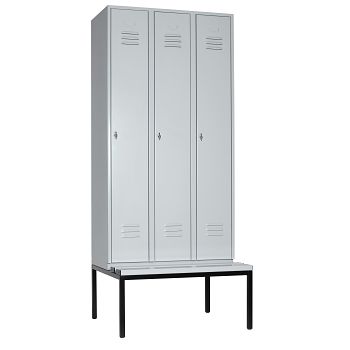 Stahl-Kleiderschrank 3 Abteile á 300 mm, mit