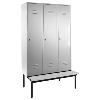 Stahl-Kleiderschrank 3 Abteile á 400 mm, mit
