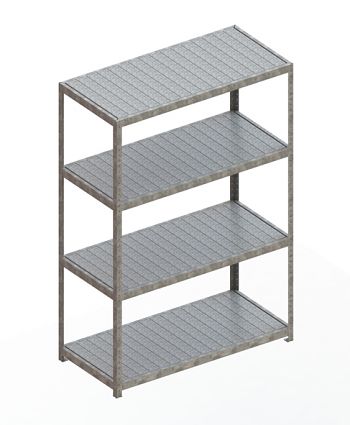 Weitspannregal mit Stahlpaneelen HxLxT 2470x1700x800 mm, 4Fachebenen