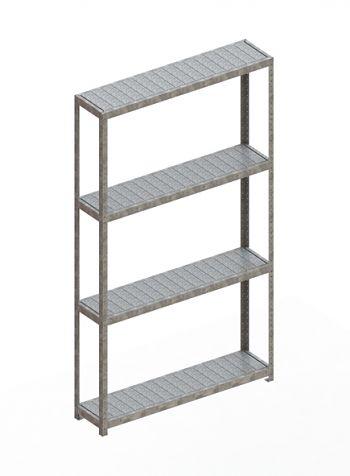 Weitspannregal mit Stahlpaneelen HxLxT 2970x1700x400 mm, 4Fachebenen