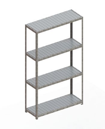 Weitspannregal mit Stahlpaneelen HxLxT 2970x1700x600 mm, 4Fachebenen