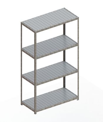 Weitspannregal mit Stahlpaneelen HxLxT 2970x1700x800 mm, 4Fachebenen