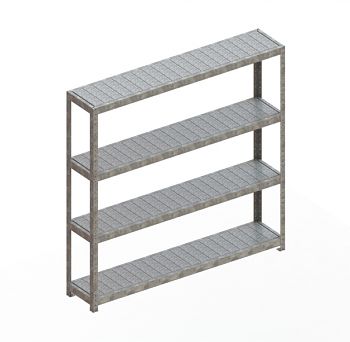 Weitspannregal mit Stahlpaneelen HxLxT 1970x2000x400 mm, 4Fachebenen