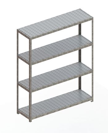 Weitspannregal mit Stahlpaneelen HxLxT 2470x2000x600 mm, 4Fachebenen