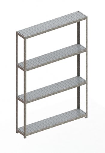 Weitspannregal mit Stahlpaneelen HxLxT 2970x2000x400 mm, 4Fachebenen