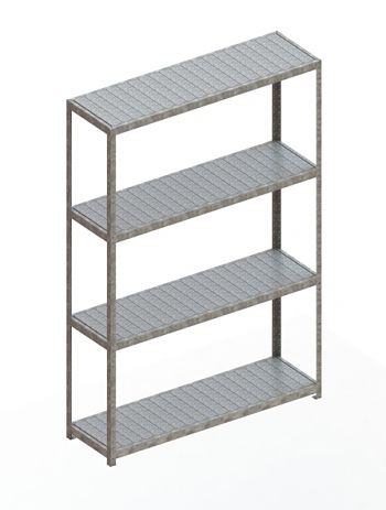 Weitspannregal mit Stahlpaneelen HxLxT 2970x2000x600 mm, 4Fachebenen
