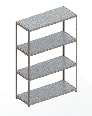 Weitspannregal mit Stahlpaneelen HxLxT 2970x2000x800 mm, 4Fachebenen