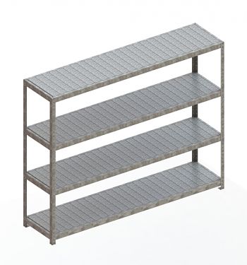 Weitspannregal mit Stahlpaneelen HxLxT 1970x2500x600 mm, 4Fachebenen