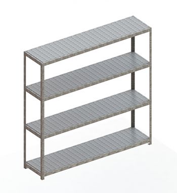 Weitspannregal mit Stahlpaneelen HxLxT 2470x2500x600 mm, 4Fachebenen